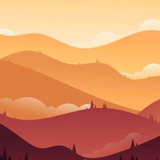 Orange landscape wallpaper