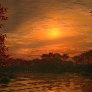 Orange landscape wallpaper