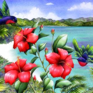 Red hibiscus wallpaper