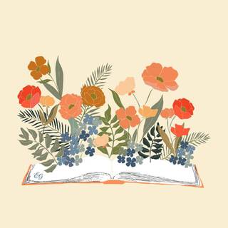 Spring flower book wallpaper