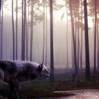 Forest wolf wallpaper