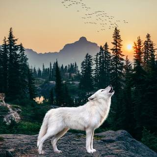 Forest wolf wallpaper