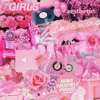 Pink collage iPhone wallpaper