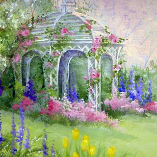 Anime flower field wallpaper