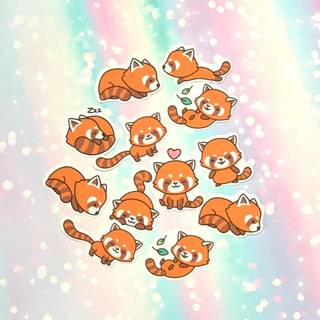 Kawaii red panda wallpaper
