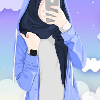 Anime Muslim girl wallpaper