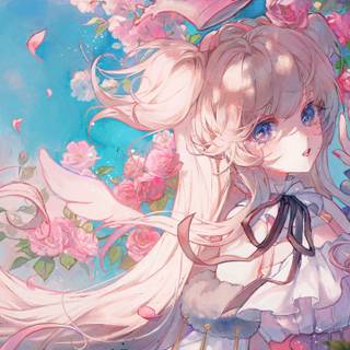 Anime flower banner wallpaper