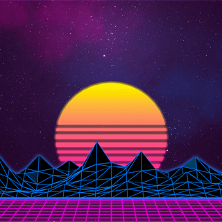 Purple retro PC wallpaper