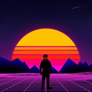 Purple retro PC wallpaper