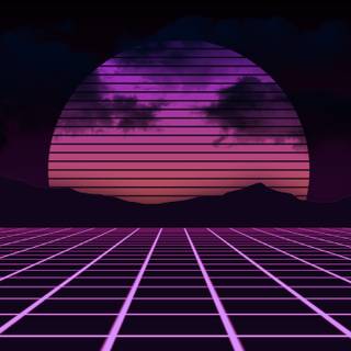 Purple retro PC wallpaper