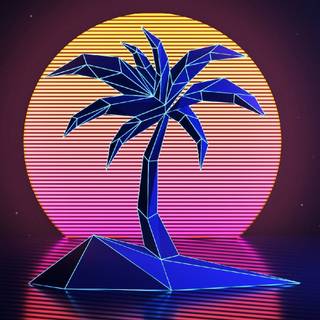 Purple retro PC wallpaper