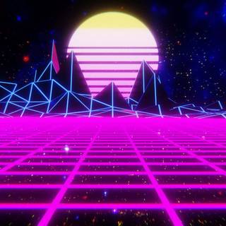 Purple retro PC wallpaper