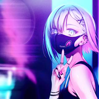 Purple and blue girl anime wallpaper