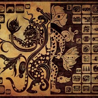 Mayan sculptures wallpaper
