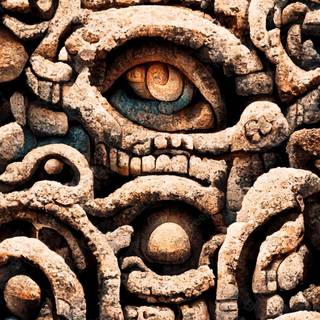 Mayan sculptures wallpaper