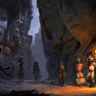 Mayan sculptures wallpaper