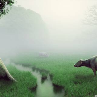 Green farm wallpaper