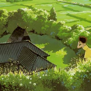 Green farm wallpaper