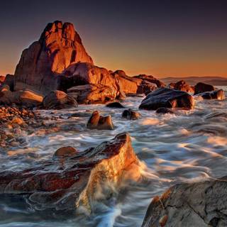 Coastal rocks wallpaper