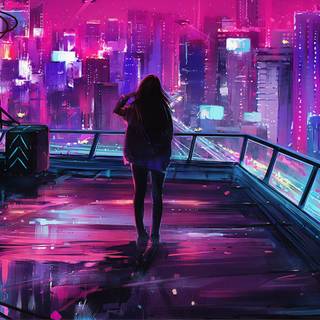 Aesthetic Cyberpunk 4k wallpaper