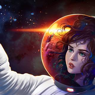4k astronaut girl wallpaper