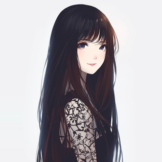 Cute anime black hair wallpaper