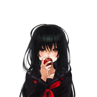 Cute anime black hair wallpaper