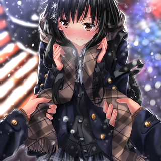 Cute anime black hair wallpaper