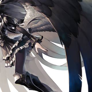 Cute anime black hair wallpaper