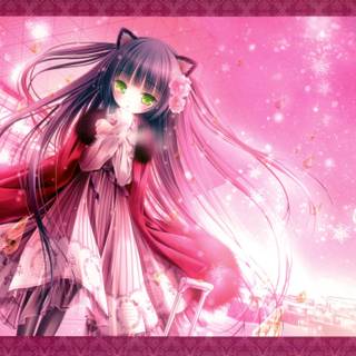 Cute anime black hair wallpaper