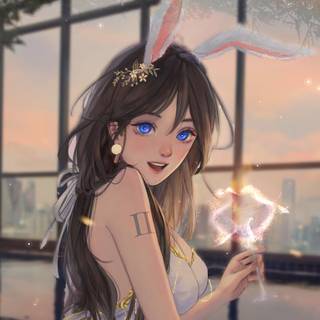 Cute anime black hair wallpaper