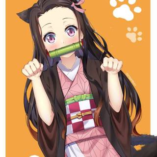 Nezuko cat wallpaper