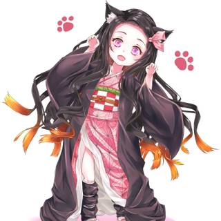 Nezuko cat wallpaper