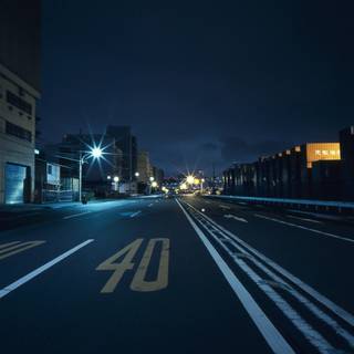 Anime Japanese city night wallpaper