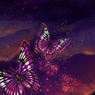 Butterfly painting wallpaper