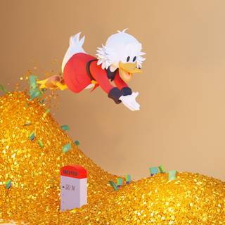 Swimming in money wallpaper