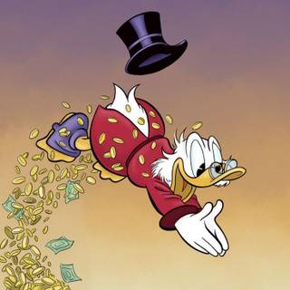 Swimming in money wallpaper