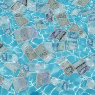 Swimming in money wallpaper