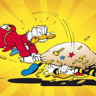 Swimming in money wallpaper