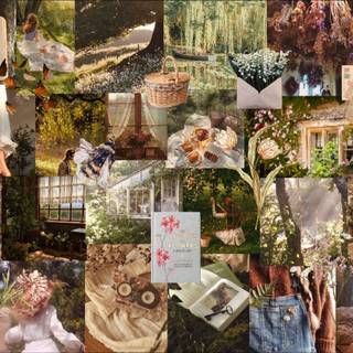 Cottagecore collage wallpaper