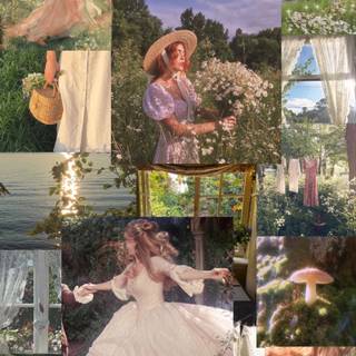 Cottagecore collage wallpaper
