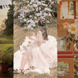 Cottagecore collage wallpaper