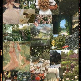 Cottagecore collage wallpaper