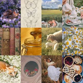 Cottagecore collage wallpaper