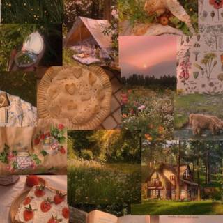 Cottagecore collage wallpaper