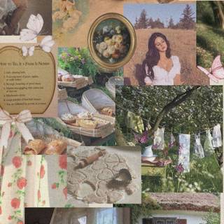 Cottagecore collage wallpaper