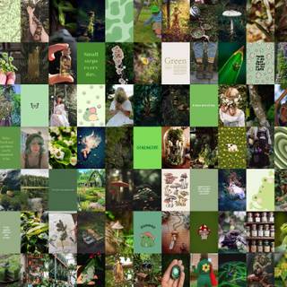 Cottagecore collage wallpaper