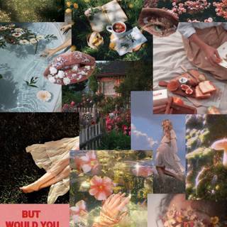 Cottagecore collage wallpaper