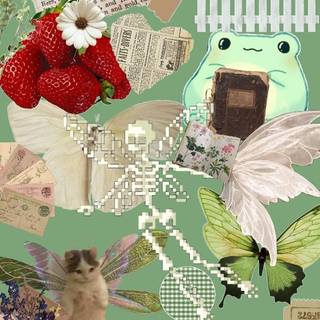 Cottagecore collage wallpaper