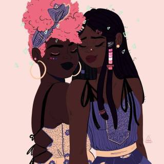 Lesbian matching wallpaper